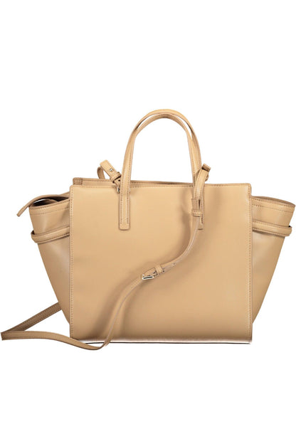 Beige Polyester Damen Handtasche