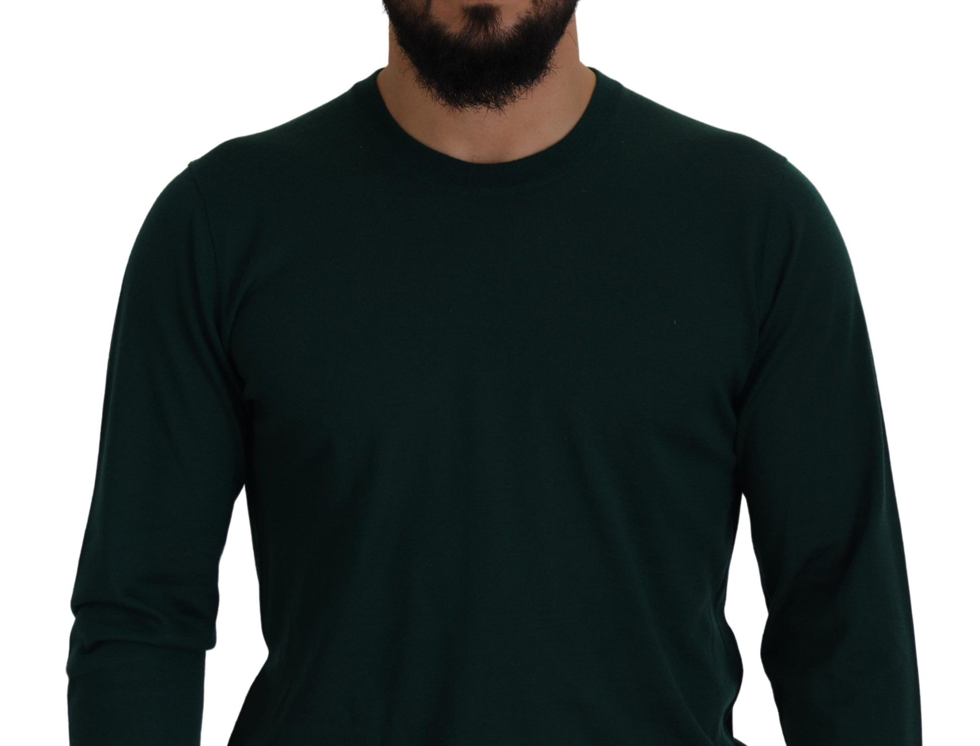 Green Cashmere Crewneck Pullover Sweater