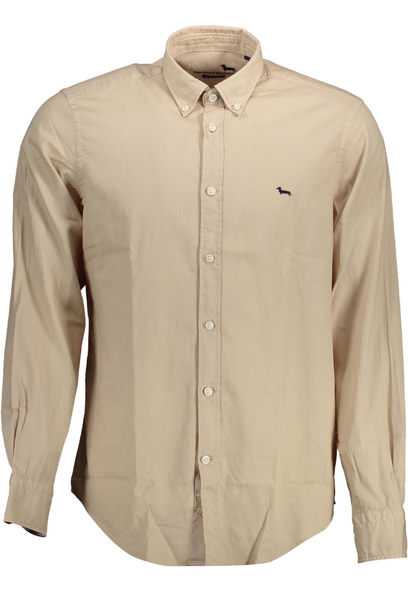 Camisa de algodón beige para hombre