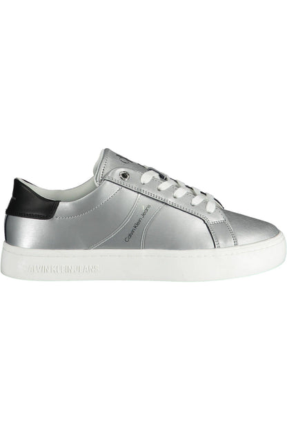 Silberne Damen Sneaker aus Baumwolle