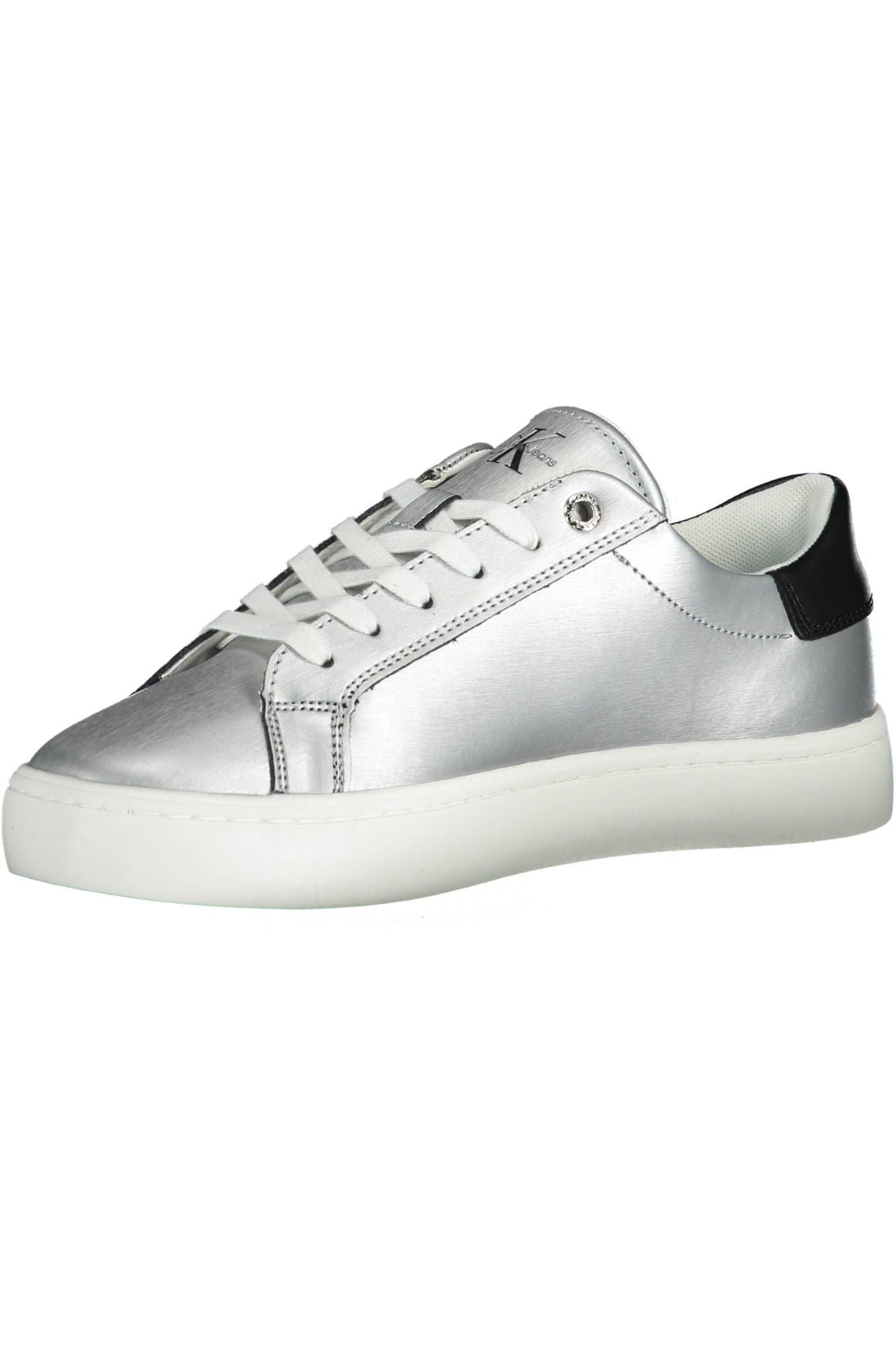 Silberne Damen Sneaker aus Baumwolle