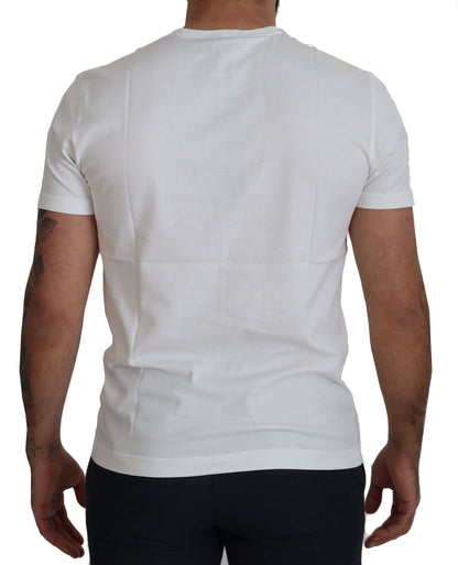 Camiseta de algodón con estampado elegante de logotipo blanco