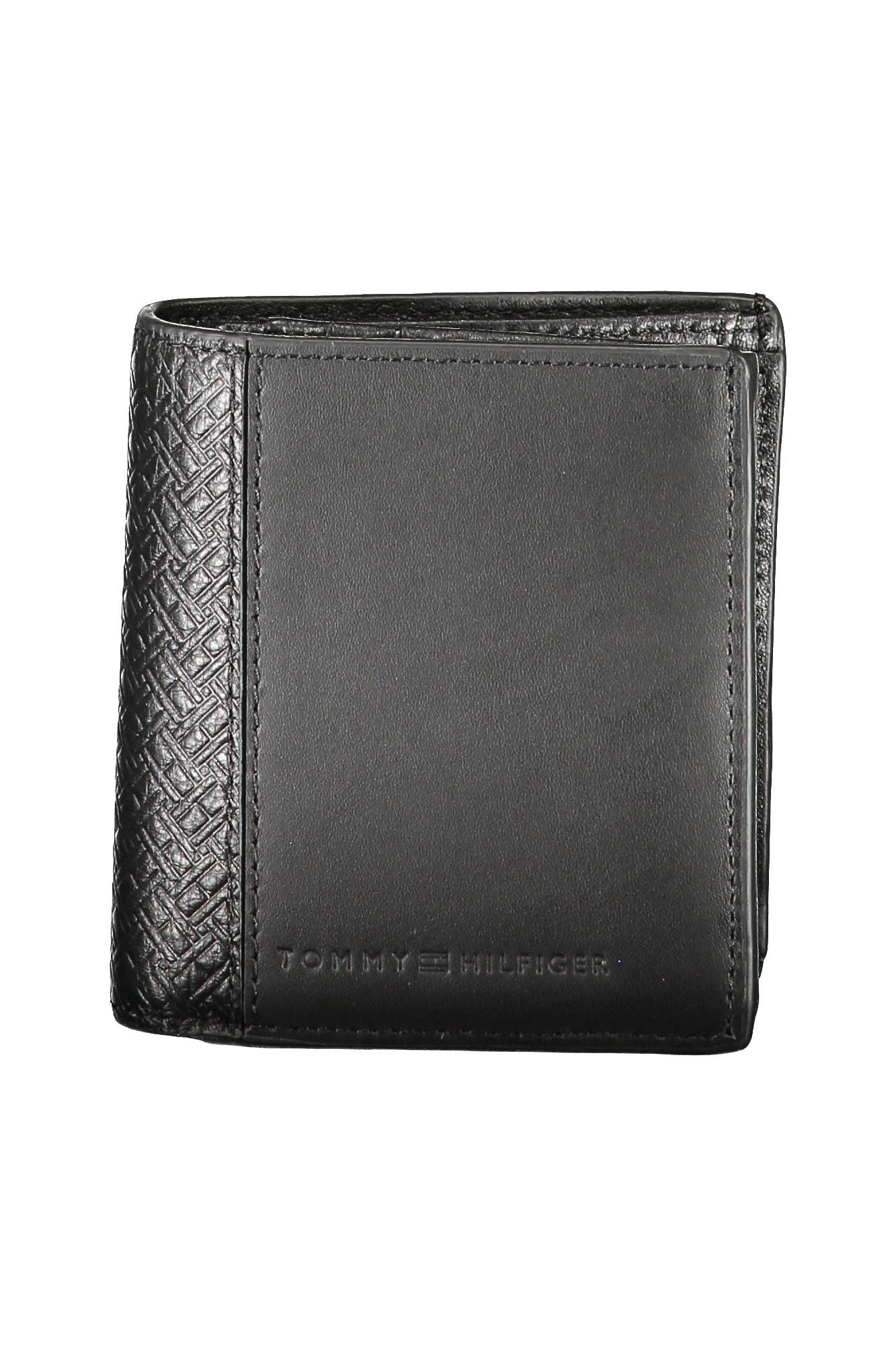 Cartera de cuero negra para hombre