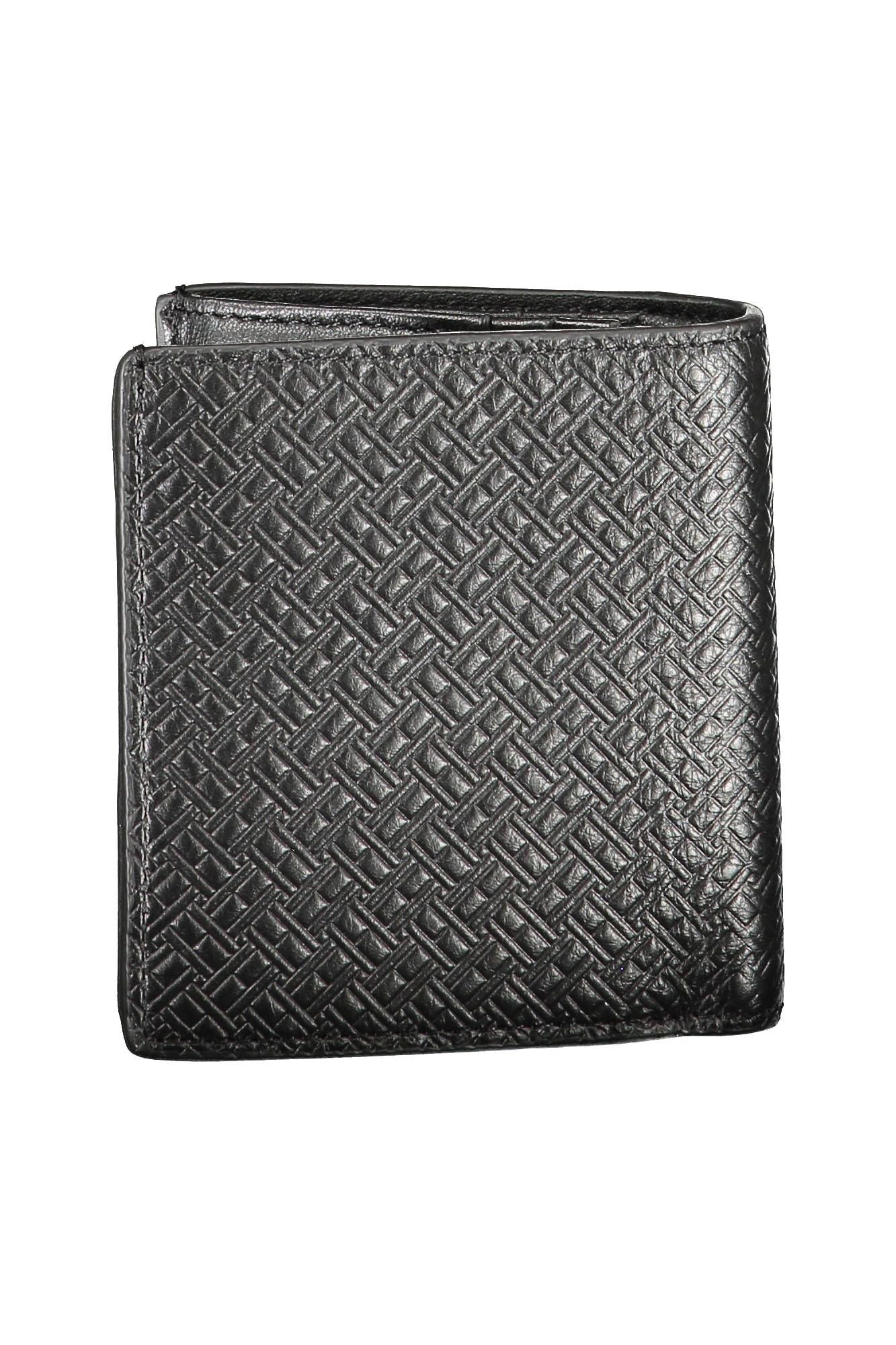 Cartera de cuero negra para hombre