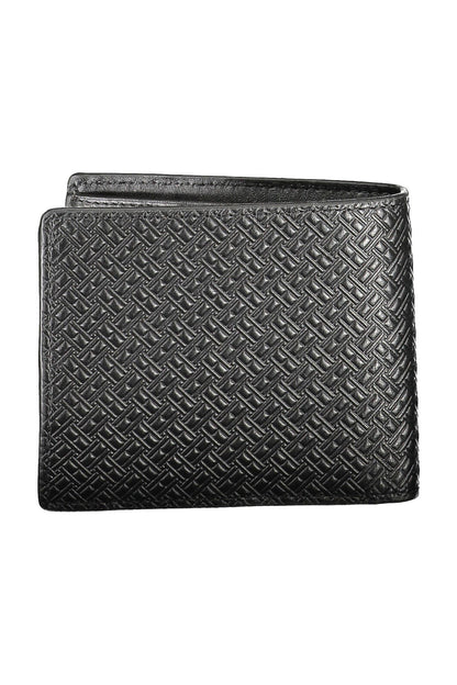 Cartera de cuero negra para hombre