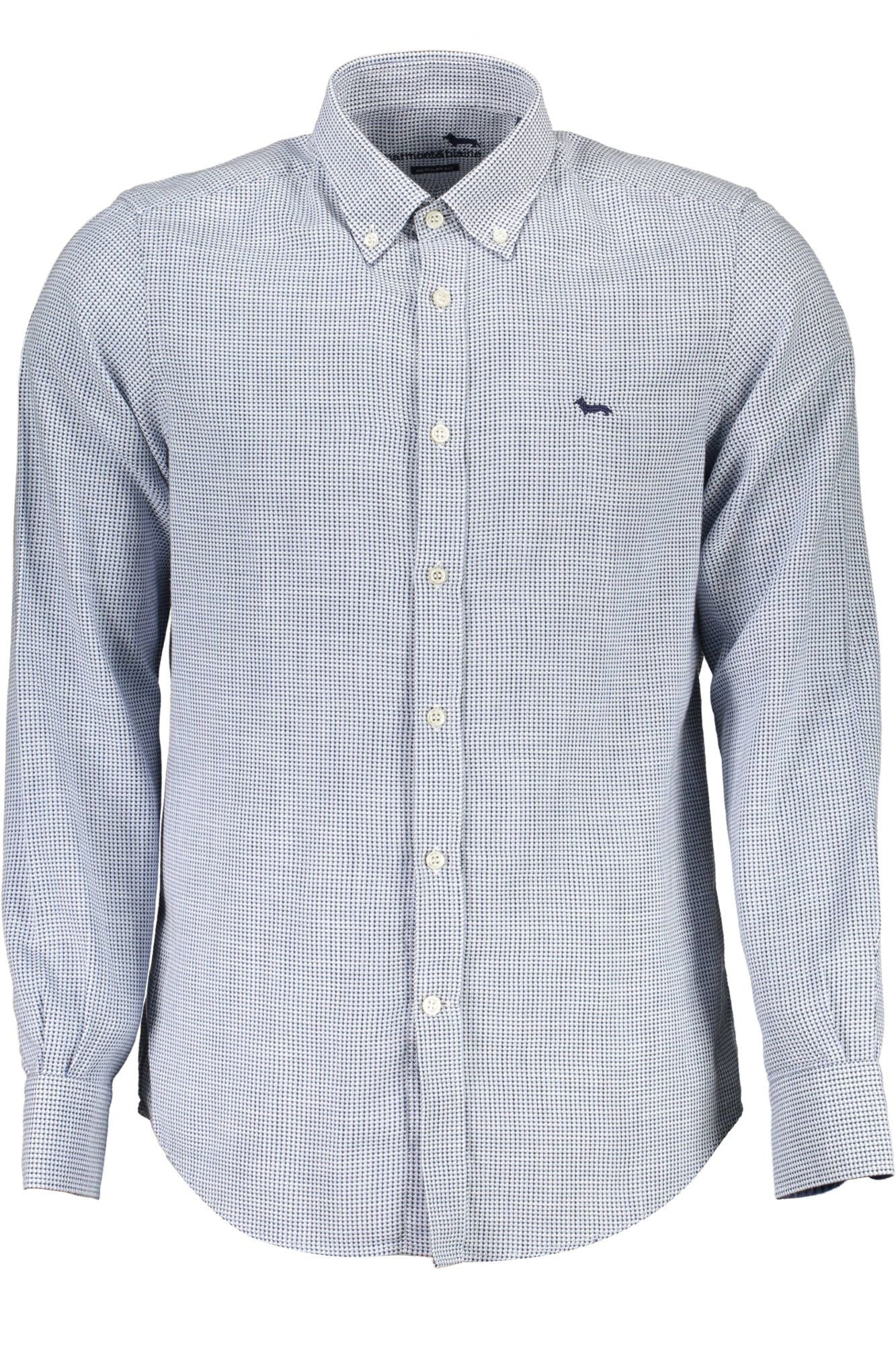 Camisa elegante de algodón azul claro para hombre