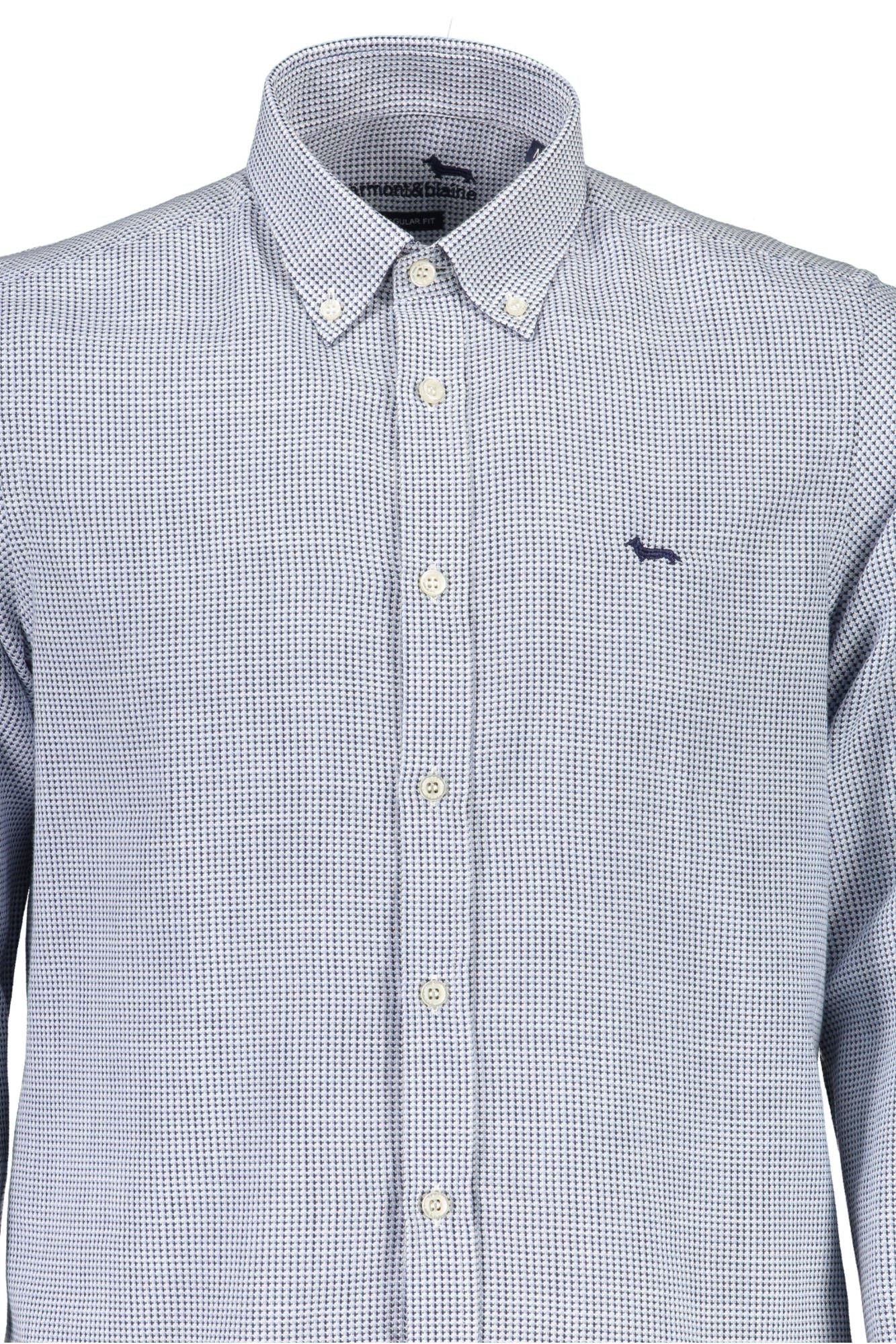 Camisa elegante de algodón azul claro para hombre