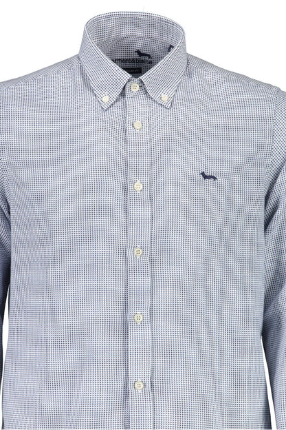 Camisa elegante de algodón azul claro para hombre