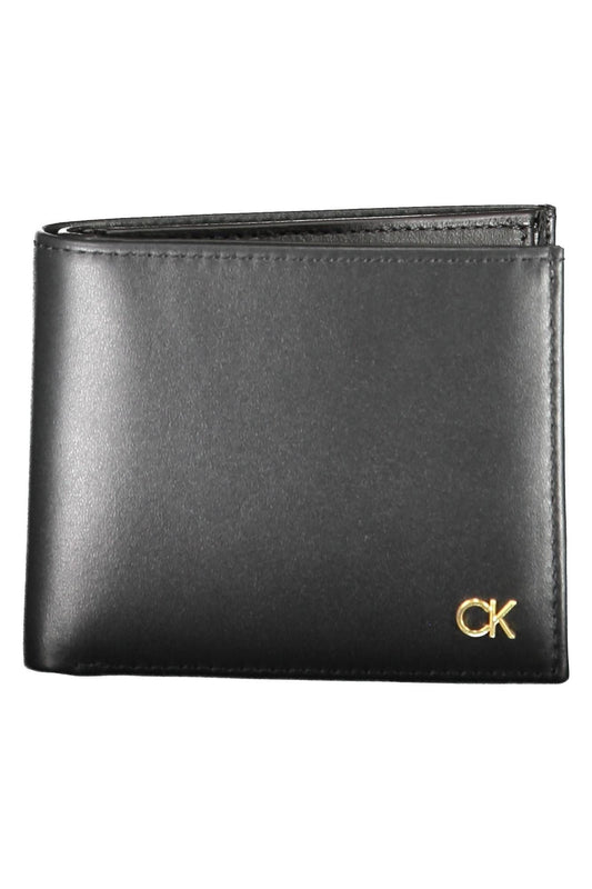 Cartera de cuero negra para hombre