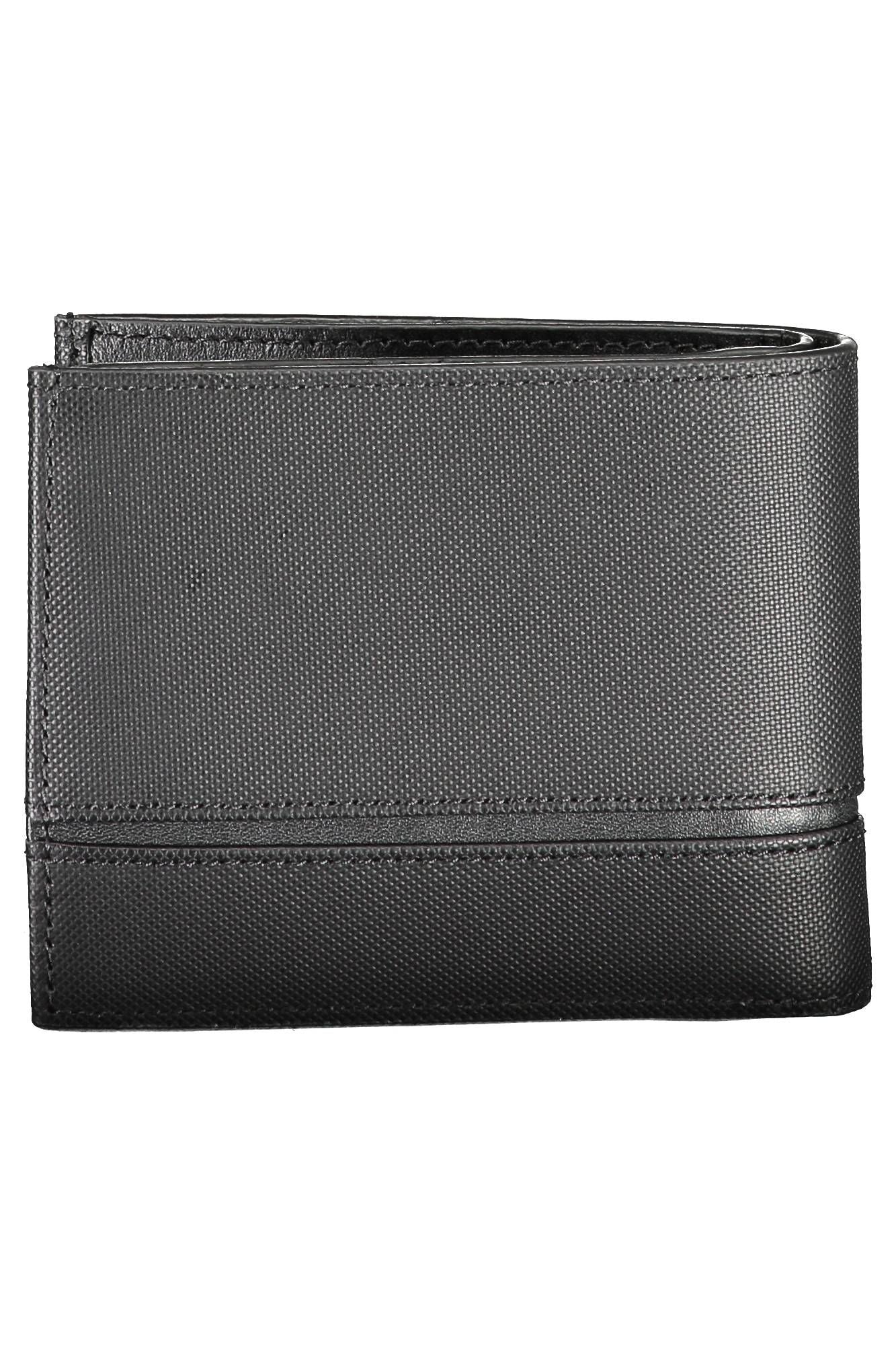 Cartera de cuero negra para hombre