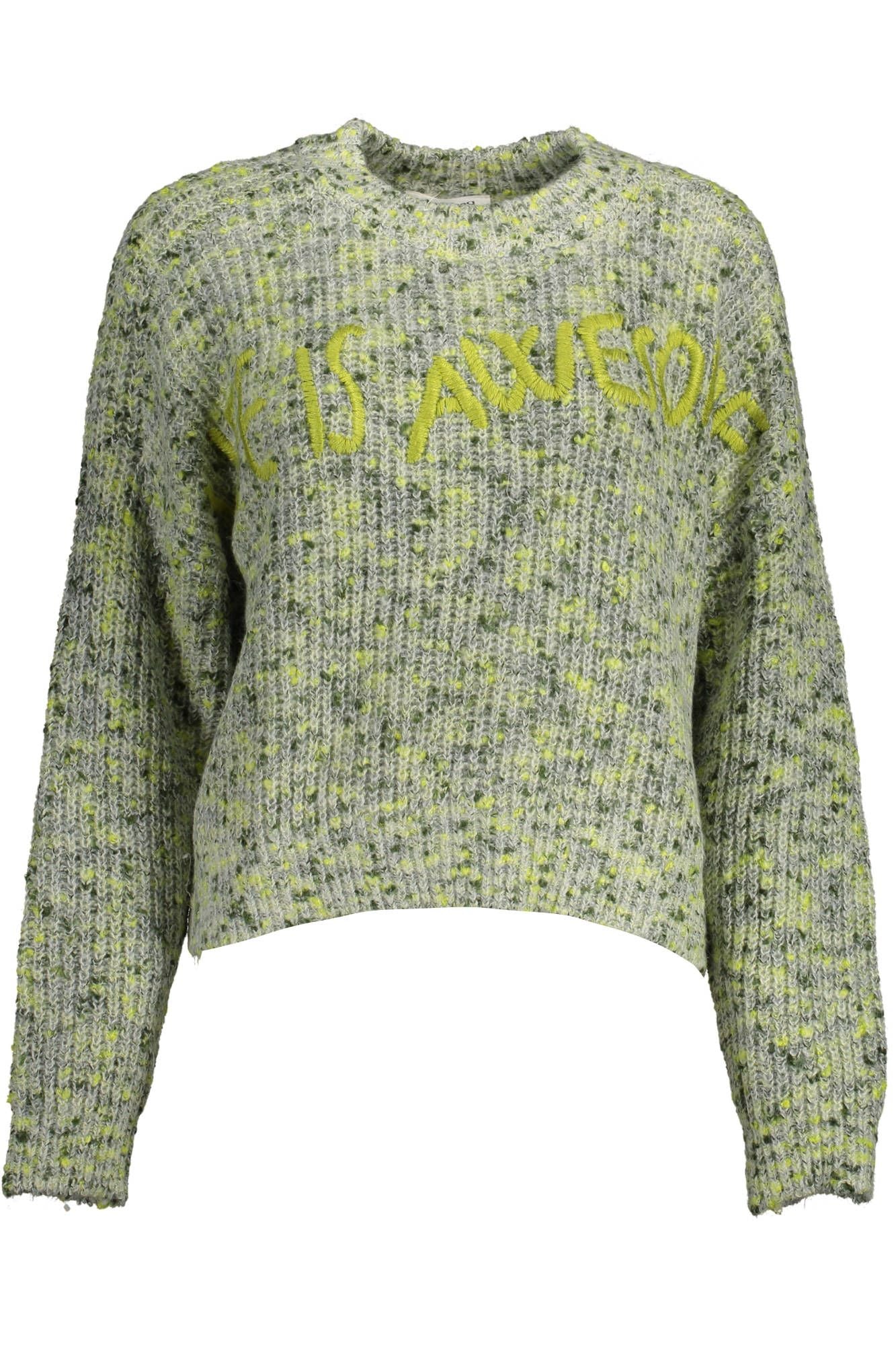 Grüner Acryl Damen Pullover