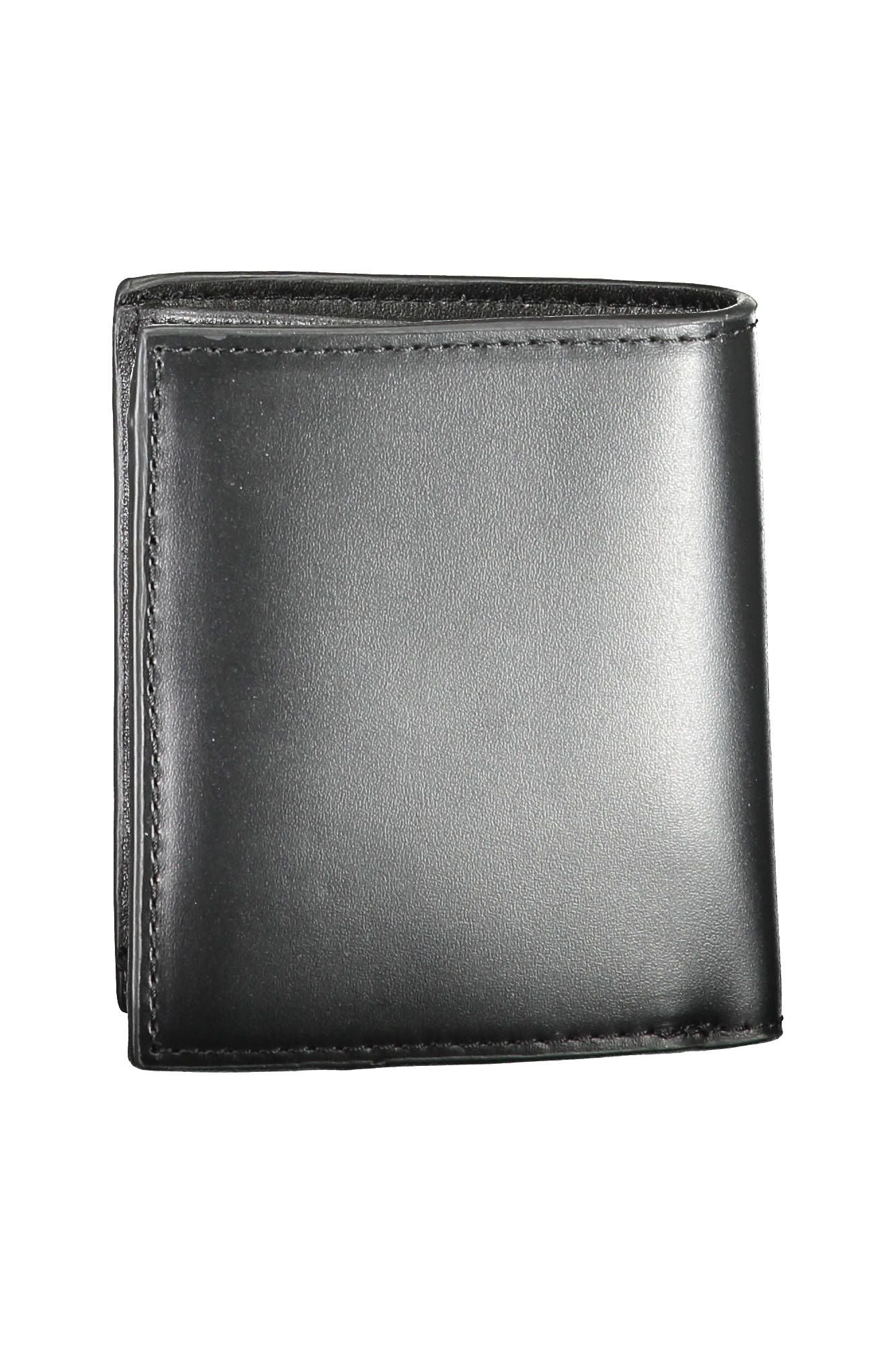 Cartera de cuero negra para hombre