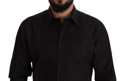 Camisa de vestir elegante de esmoquin negro - Corte entallado