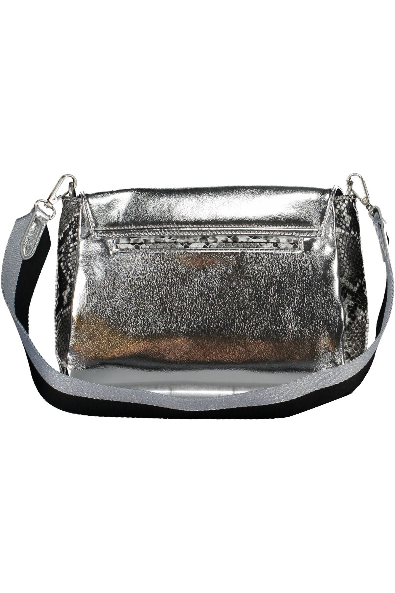 Silver Polyethylene Women Handbag