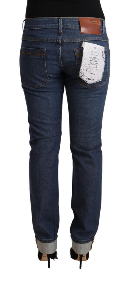 Elegant Mid Waist Skinny Denim