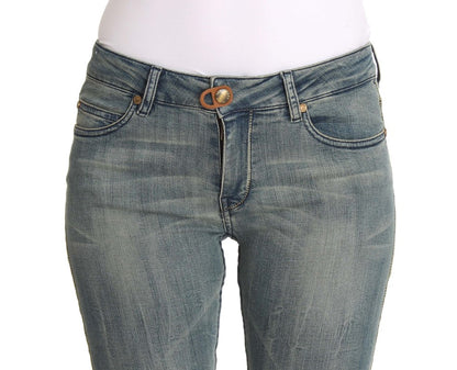 Schicker Slim-Skinny-Jeansstoff in verwaschenem Blau