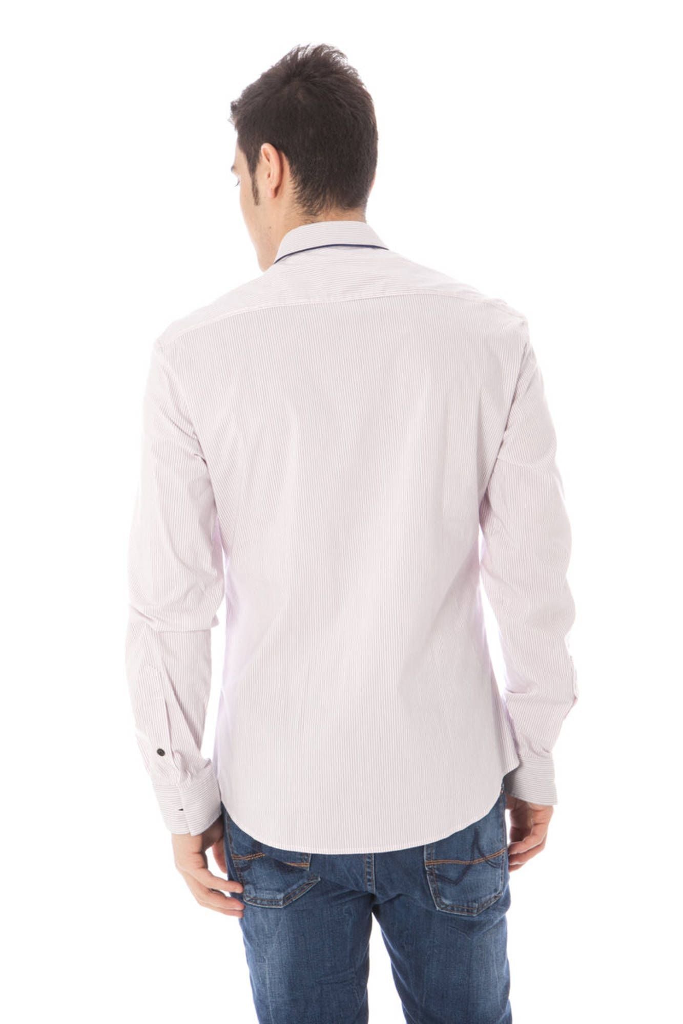 Camisa de algodón rosa para hombre