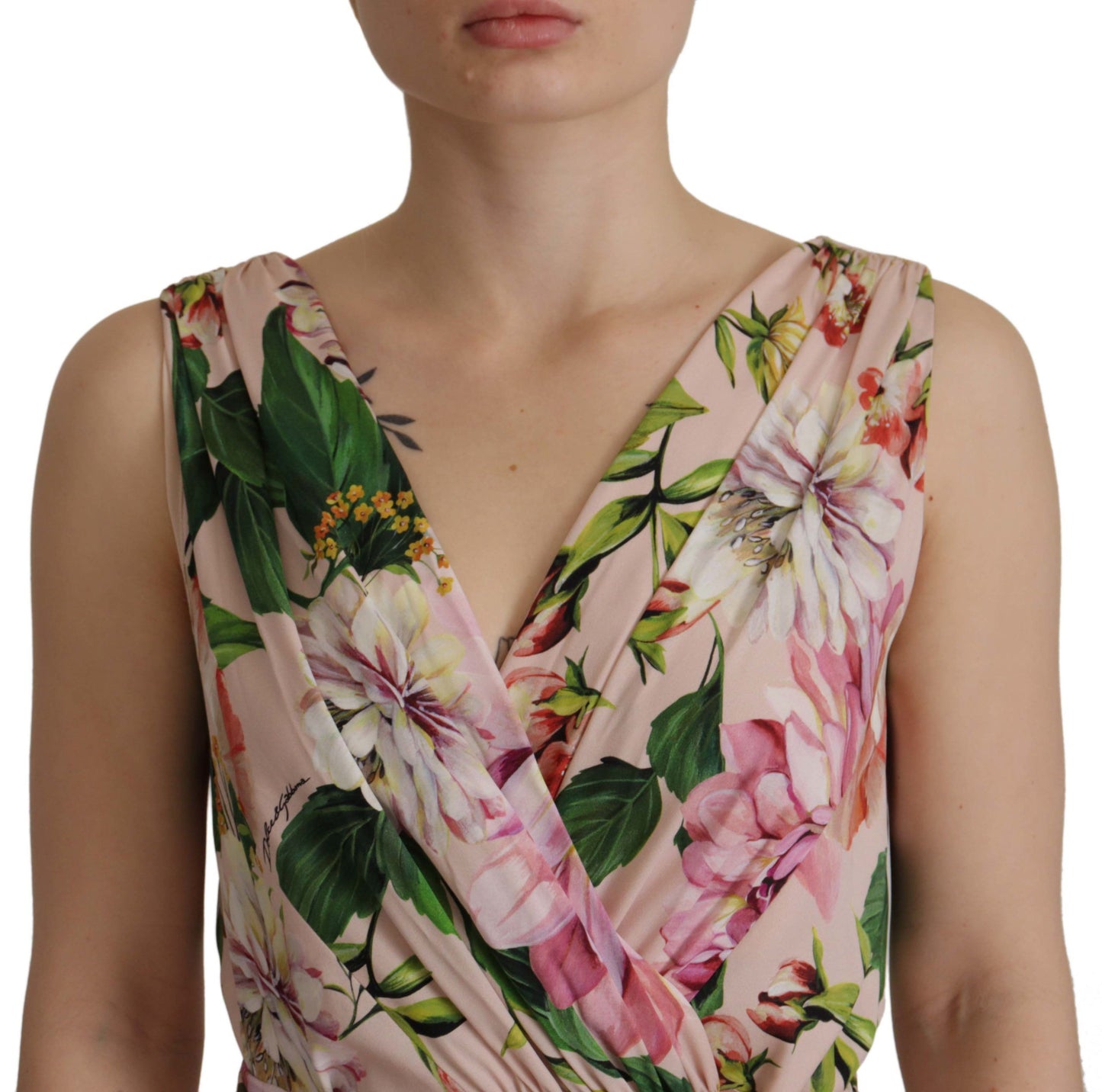 Elegant Floral Silk Wrap Dress