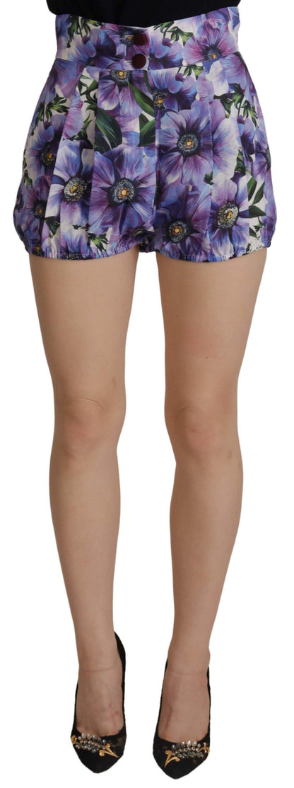 Purple Anemone High Waist Hot Pants Shorts
