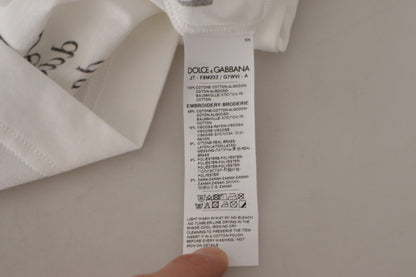 Elegantes florales Rundhals-T-Shirt aus Baumwolle