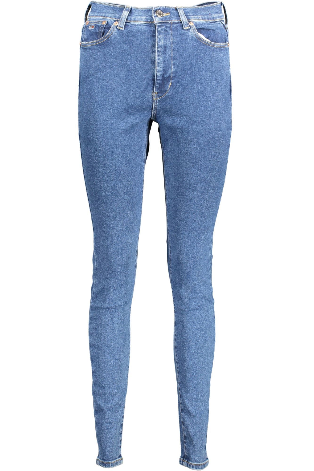 Blaue Skinny-Jeans aus Baumwolle für Damen