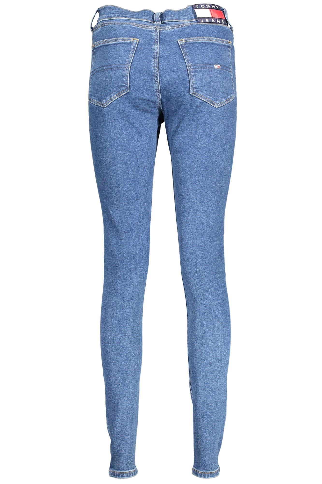 Blaue Skinny-Jeans aus Baumwolle für Damen