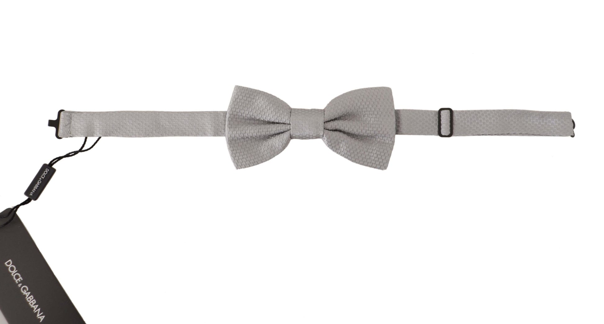 Chic Gray Silk Bow Tie