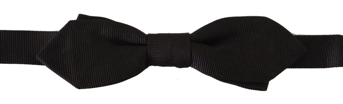 Elegant Black Silk Bow Tie