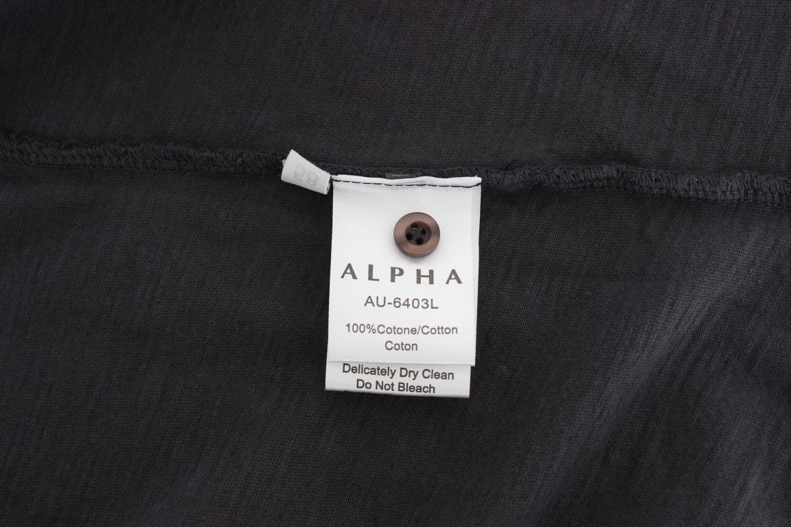 Camisa informal de algodón gris elegante