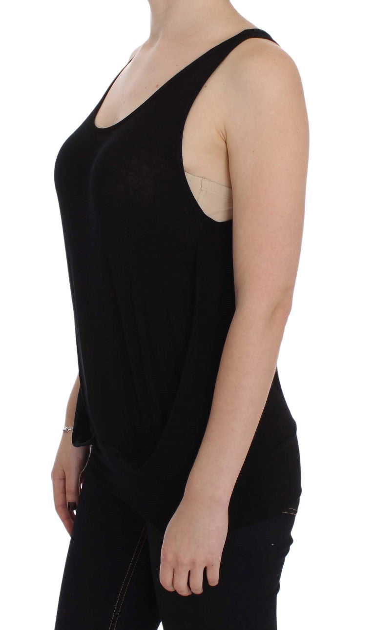 Schickes schwarzes Camisole-Tanktop mit Bluse