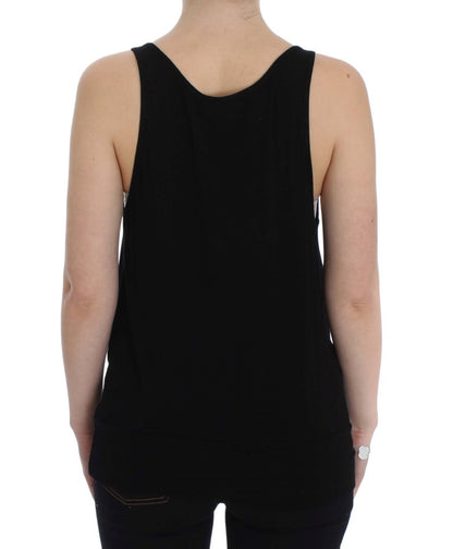 Schickes schwarzes Camisole-Tanktop mit Bluse