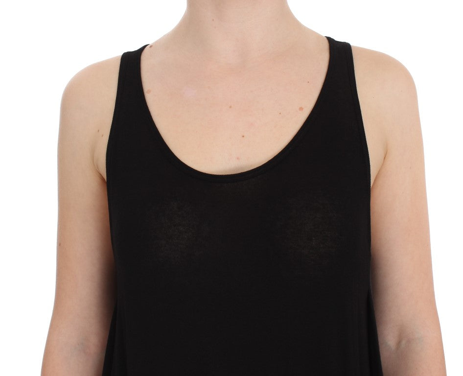 Schickes schwarzes Camisole-Tanktop mit Bluse