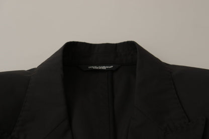 Elegante blazer de algodón negro Taormina