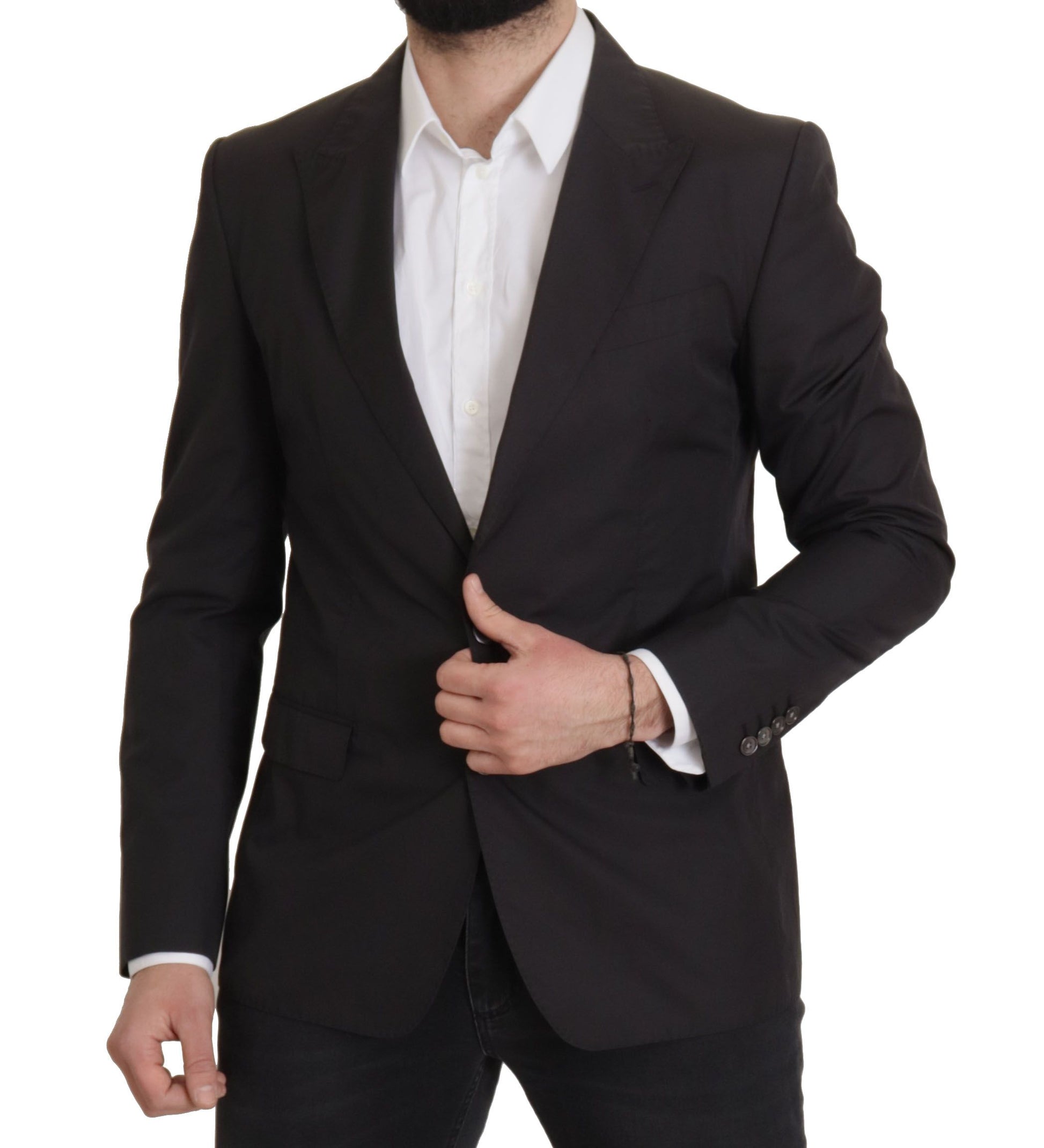 Elegante blazer de algodón negro Taormina