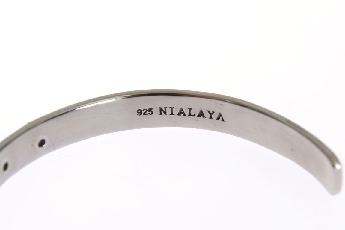 Elegante brazalete de plata con circonitas cúbicas Nialaya para ella