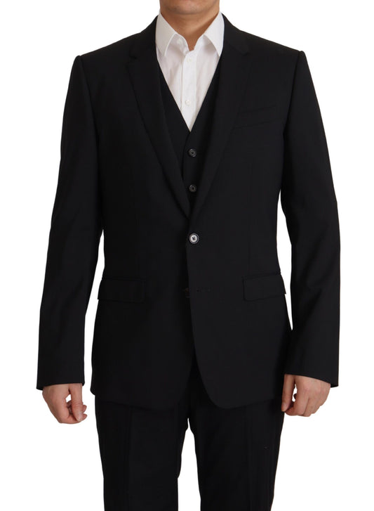 Elegantes schwarzes Ensemble aus Martini-Blazer und Weste