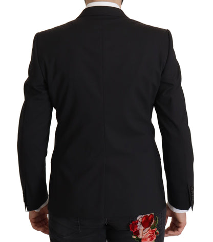 Chaqueta blazer negra elegante de corte entallado