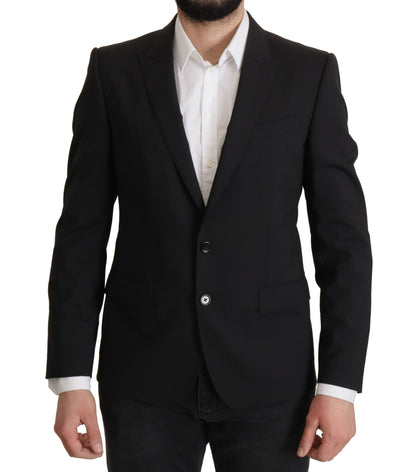 Chaqueta blazer negra elegante de corte entallado