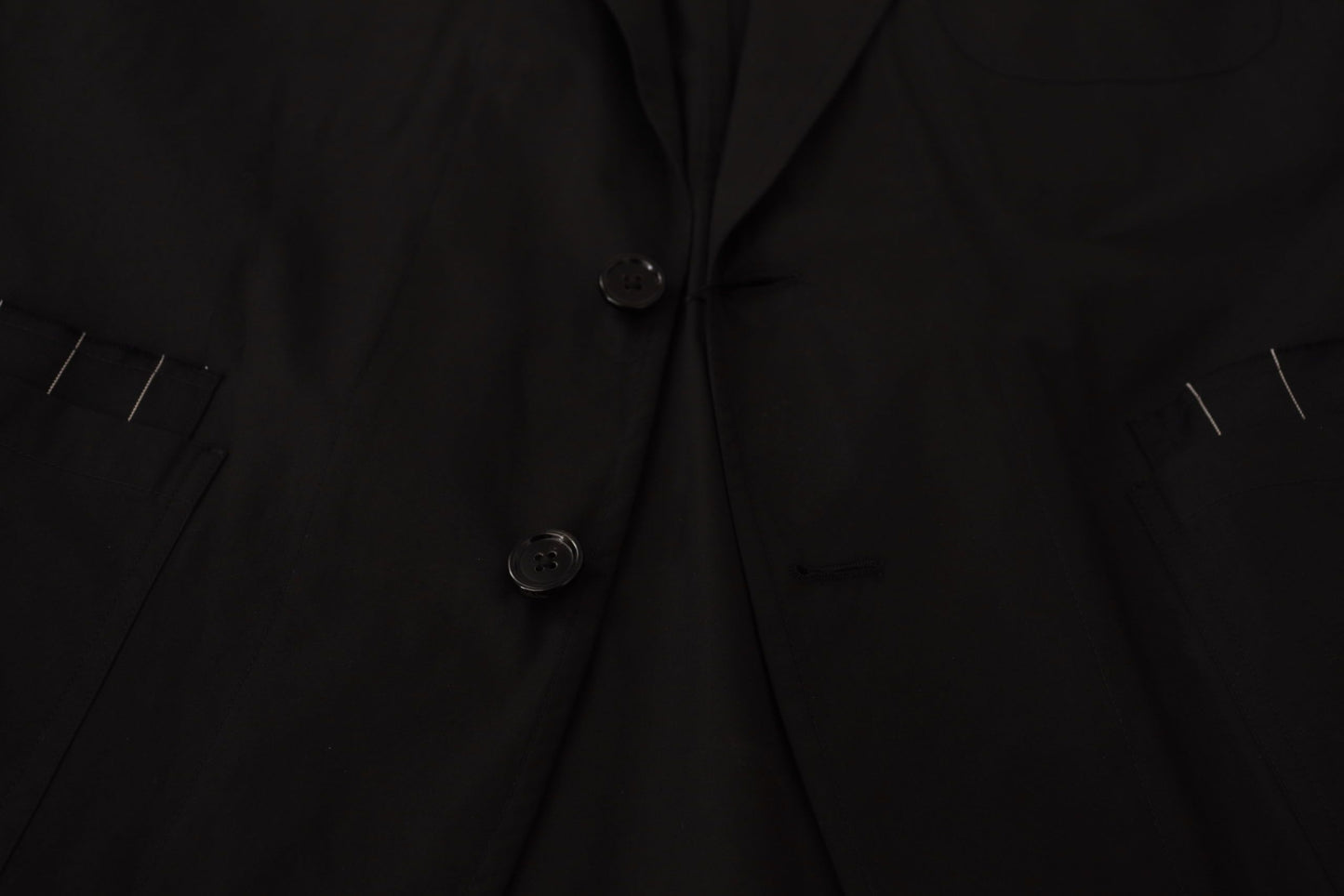 Elegante schwarze Blazerjacke aus Baumwollwollmischung