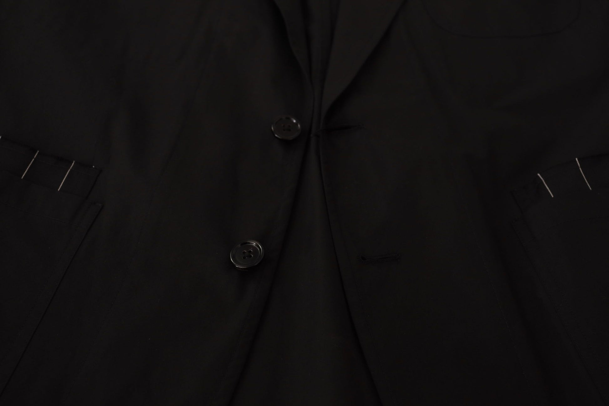 Elegante schwarze Blazerjacke aus Baumwollwollmischung