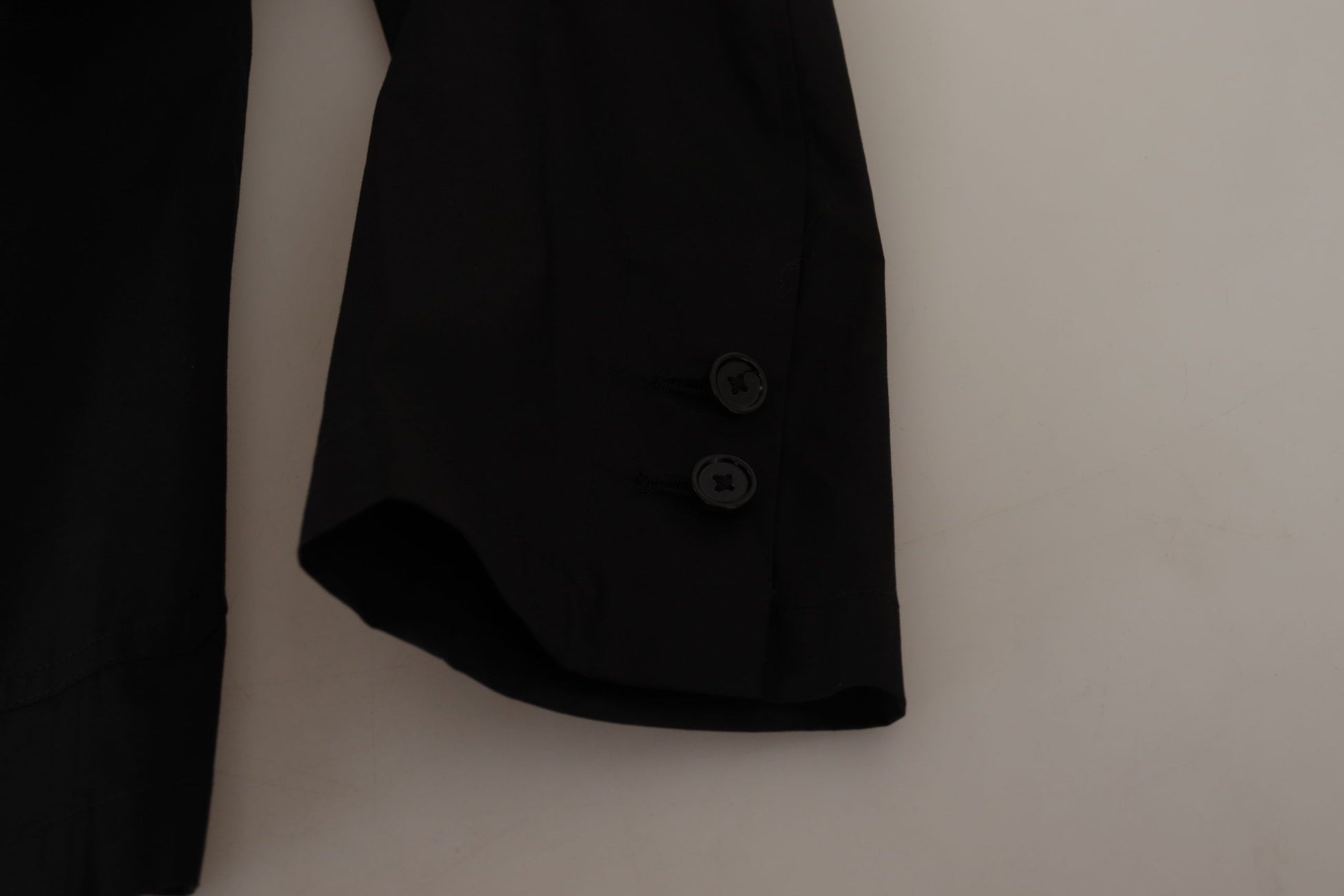 Elegante schwarze Blazerjacke aus Baumwollwollmischung