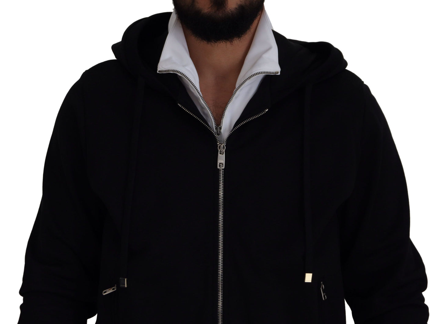 Elegant Black Bomber Jacket with Hood