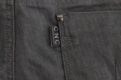 Schicke graue Slim-Fit Designer-Jeans