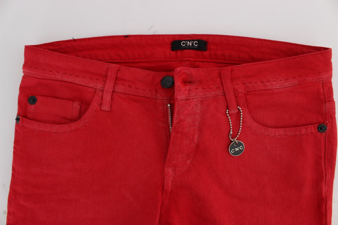 Schicke rote Slim Fit Jeans