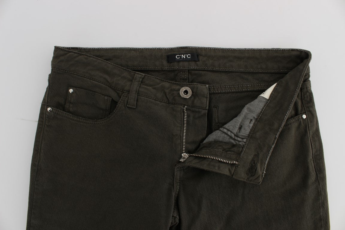 Schicke Slim Fit Jeans aus grüner Baumwolle