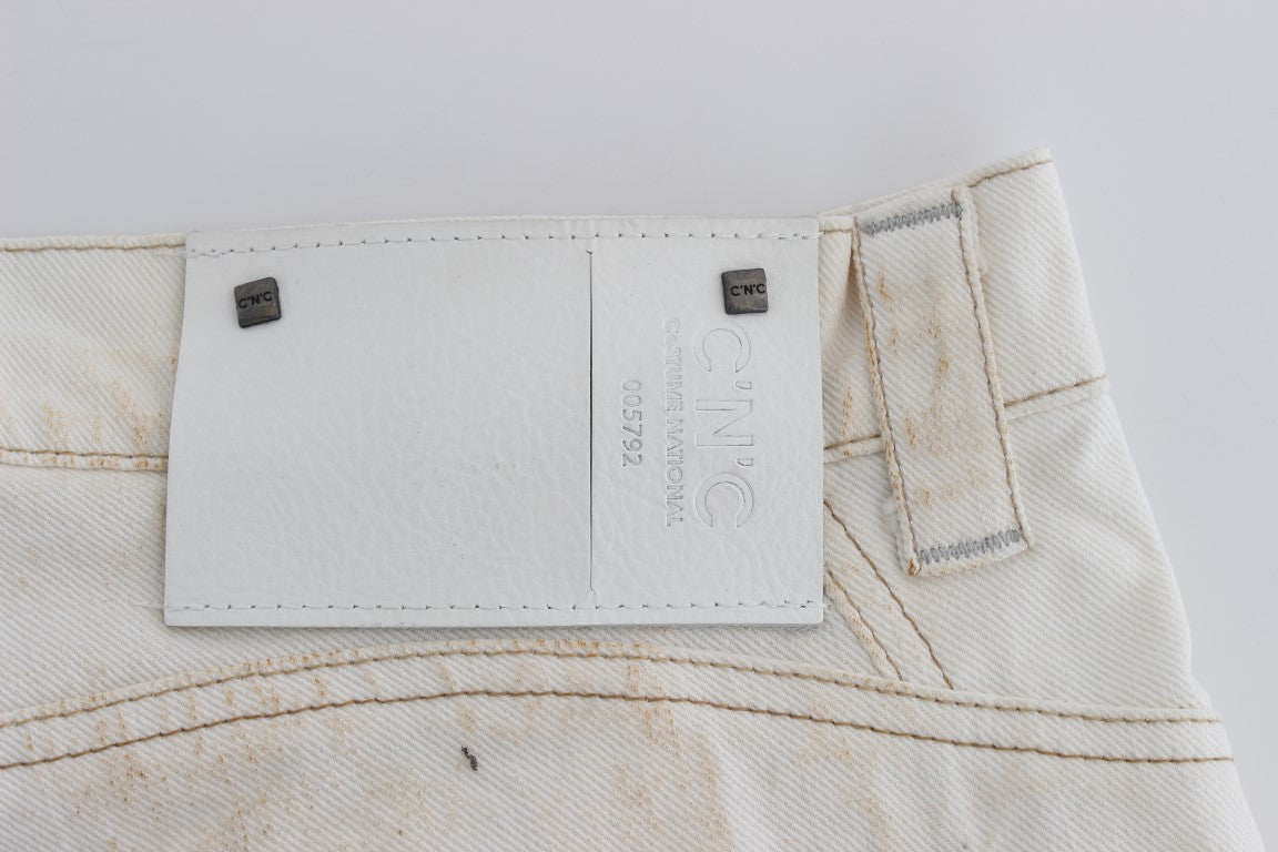 Schicke weiße Slim Fit Designer-Jeans