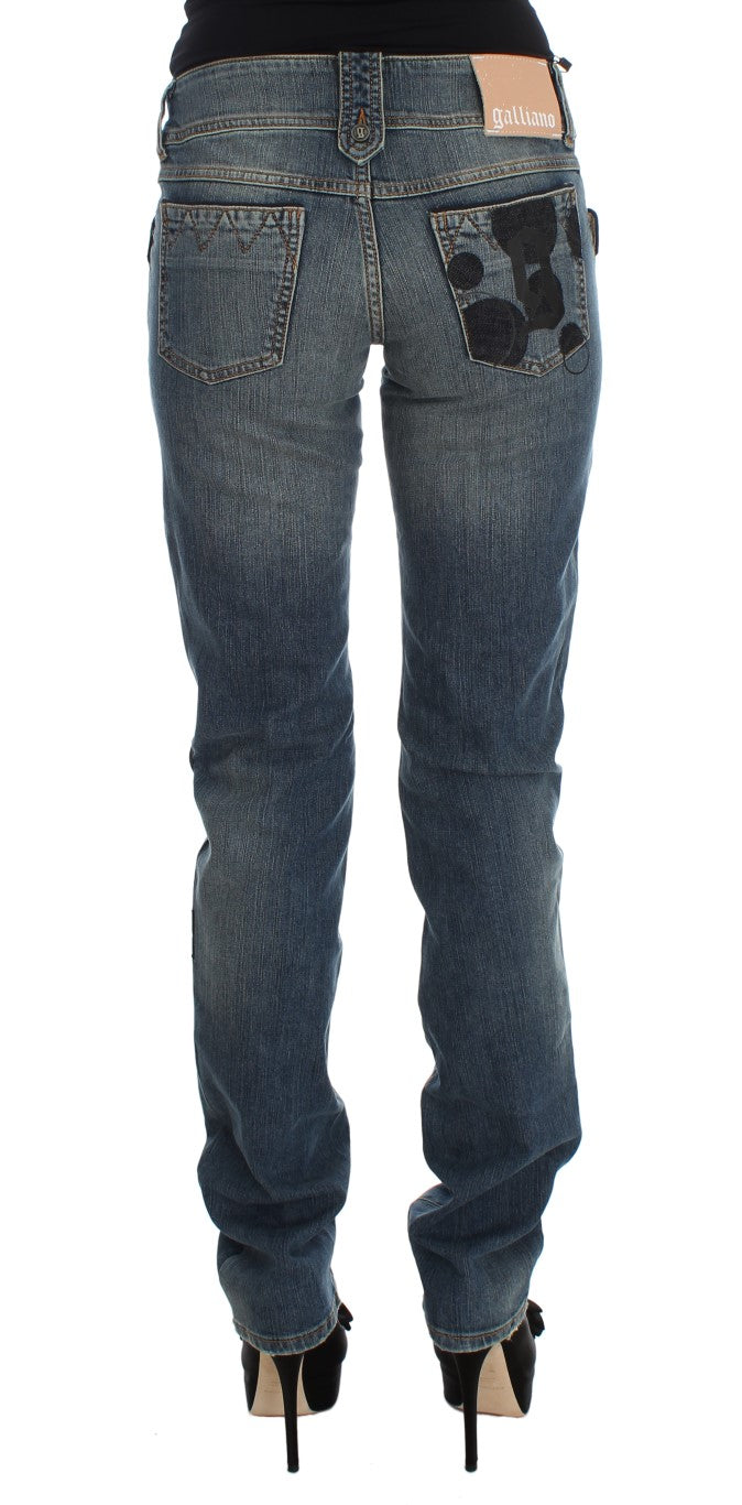 Schicke Slim Fit Bootcut-Jeans in Blue Wash