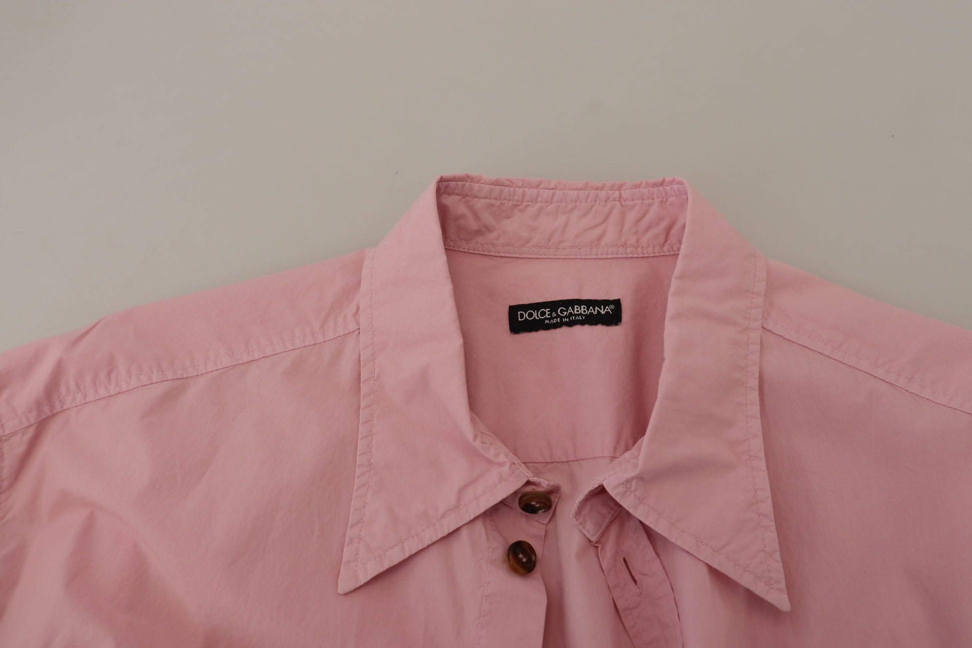 Camisa elegante informal de algodón en color rosa