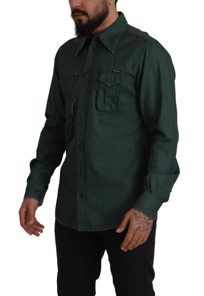 Emerald Elegance Slim Fit Freizeithemd