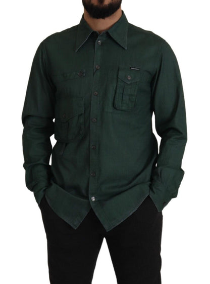 Emerald Elegance Slim Fit Freizeithemd